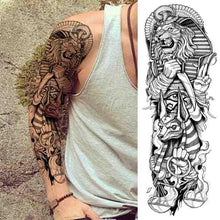 Load image into Gallery viewer, Realistic Full Arm Temporary Tattoos Sleeve Fake Tatoos Warrior Lion Tiger Flower Waterproof Tattoo Stickers For Womens Mens
