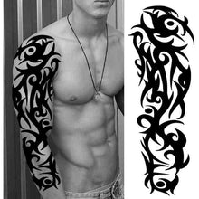 Load image into Gallery viewer, Realistic Full Arm Temporary Tattoos Sleeve Fake Tatoos Warrior Lion Tiger Flower Waterproof Tattoo Stickers For Womens Mens
