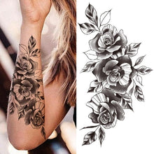 Load image into Gallery viewer, Realistic Full Arm Temporary Tattoos Sleeve Fake Tatoos Warrior Lion Tiger Flower Waterproof Tattoo Stickers For Womens Mens
