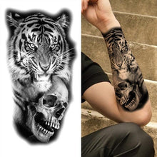 Load image into Gallery viewer, Realistic Full Arm Temporary Tattoos Sleeve Fake Tatoos Warrior Lion Tiger Flower Waterproof Tattoo Stickers For Womens Mens
