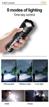 Load image into Gallery viewer, Rechargeable LED Flashlights High Lumens Waterproof Zoomable Super Bright Tactical Flashlight Powerful  USB LED CREE Flashlight  Hand Lamp For Hiking Camping Household Outdoor Sport
