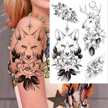 Load image into Gallery viewer, Realistic Big Flower Temporary Waterproof Sticker Tattoos For Body Painting Arm Legs Fake Black Rose Tattoos For Womens
