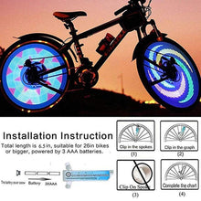Load image into Gallery viewer, Bicycle Spoke Light Motorcycle Bike Tire Wheel Lights Flash Spoke Light Lamp Outdoor Cycling LED Bicycle Spoke Tire Light With 32 LED Changes Patterns Bicycle Rim Lights
