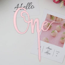 Load image into Gallery viewer, Acrylic One Cake Topper Top Cake One Cake Topper Birthday Cake Topper Double Sided For Anniversaries And Parties  Birthday Party Cupcake Toppers Flags Wedding Baby Shower Supplies Lovely Baking Dessert Decorations
