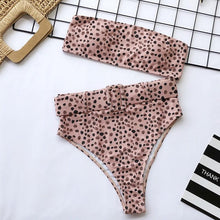 将图片加载到图库查看器，High Waist Bikini Black Swimwear Women Swimsuit High Leg Bikinis Set Women High Waist Bandeau Bikini Set Strapless 2 Piece Bathing Suit Swimsuits Tie Wrap Swimsuits Swimming for Bathing Suit Woman Swimsuits
