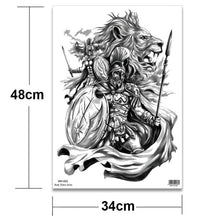Load image into Gallery viewer, Extra Large Back Temporary Lion Tatoo Sticker Waterproof Black Luxury Big Modern  Design For Mens
