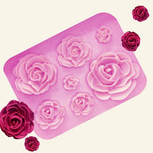 Load image into Gallery viewer, Rose Mold Flower Baking Silicone Cake Decorating Tool Pastry Fondant Sugarcraft Mould Chocolate Biscuits Cookies Kitchen Rose Silicone Fondant Mold Handmade Baking Tools
