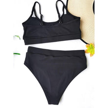 将图片加载到图库查看器，Female Push Up Swimsuit Modern Swimwear For Women Bikinis High Waist Bikini Set Solid Bikini 2 Piece Swimsuit Bathing Suits Women Bathing Suit High Waist Bikini Set Sport Wear Swimming Suit Bikini
