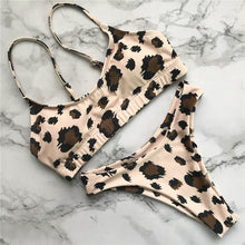 Load image into Gallery viewer, Leopard Bikini Women Swimwear Female Swimsuit Women Two Pieces Scalloped Bikini Set Swimsuits  Bathing Suit Two-pieces Bikini Set Bather Bathing Suit
