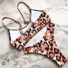 Load image into Gallery viewer, Leopard Bikini Women Swimwear Female Swimsuit Women Two Pieces Scalloped Bikini Set Swimsuits  Bathing Suit Two-pieces Bikini Set Bather Bathing Suit
