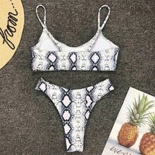 Load image into Gallery viewer, Leopard Bikini Women Swimwear Female Swimsuit Women Two Pieces Scalloped Bikini Set Swimsuits  Bathing Suit Two-pieces Bikini Set Bather Bathing Suit
