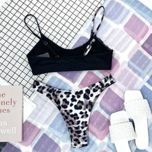 Load image into Gallery viewer, Leopard Bikini Women Swimwear Female Swimsuit Women Two Pieces Scalloped Bikini Set Swimsuits  Bathing Suit Two-pieces Bikini Set Bather Bathing Suit
