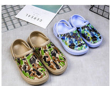 将图片加载到图库查看器，Mens Womens Sandals Hole Shoes Rubber Clogs Couple Garden Shoes Color Printing Air Cushion Beach Sandals Unisex Garden Clogs Lightweight Slip On Women Men Beach Sandals Water Shoes
