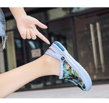 将图片加载到图库查看器，Mens Womens Sandals Hole Shoes Rubber Clogs Couple Garden Shoes Color Printing Air Cushion Beach Sandals Unisex Garden Clogs Lightweight Slip On Women Men Beach Sandals Water Shoes
