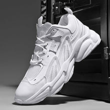 将图片加载到图库查看器，Fashion Mens Sneakers White Trend Casual Comfortable Black Mens Chunky Sneaker Design Summer White Outdoor Running Tennis Sneakers Sport Fashion Comfortable Casual Mens Sneakers
