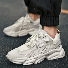 将图片加载到图库查看器，Fashion Mens Sneakers White Trend Casual Comfortable Black Mens Chunky Sneaker Design Summer White Outdoor Running Tennis Sneakers Sport Fashion Comfortable Casual Mens Sneakers
