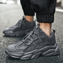 将图片加载到图库查看器，Fashion Mens Sneakers White Trend Casual Comfortable Black Mens Chunky Sneaker Design Summer White Outdoor Running Tennis Sneakers Sport Fashion Comfortable Casual Mens Sneakers
