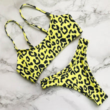 Load image into Gallery viewer, Leopard Bikini Women Swimwear Female Swimsuit Two-piece Bikini Set Comfortable Bathing Suit Swim Lady High Waist Bikini Set For Women Athletic Two Piece Soft Swimsuit Sporty Scoop Neck Bathing Suit
