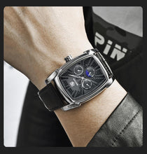 Load image into Gallery viewer, Square Luxury Mens Watch Analog Waterproof Quartz Sport Stylish Leather Strap Wrist Watch Business Design For Men
