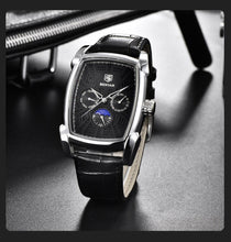 Load image into Gallery viewer, Square Luxury Mens Watch Analog Waterproof Quartz Sport Stylish Leather Strap Wrist Watch Business Design For Men
