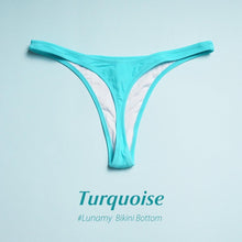 将图片加载到图库查看器，Colorful Bikini Thong Swimwear Women Swimsuit Top And Bottoms T-Back Brazilian Swimming Women's Strappy Triangle Bikini Sets High Cut Cheeky Thong Bottom Swimsuits
