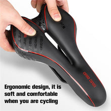 Load image into Gallery viewer, Leather Bike Saddle Road Bike Front Seat Cycling Saddles For Mens Breathable Hollow Cushion Bicycle Saddle Comfort Bike Saddle Ergonomic Waterproof Bicycle Seat For Road Bike Mountain Bike Seats
