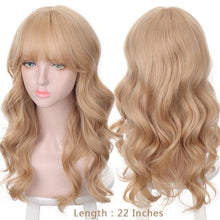 将图片加载到图库查看器，Synthetic Wigs For Women Daily Cosplay Long Water Wave  Lolita Wig With Bangs Cold Brown Heat Resistant Hair Bob Wigs For Black Women Cosplay Wigs For Women Gifts for Girlfriends
