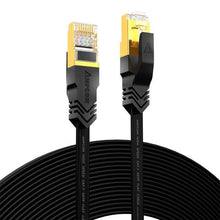 Load image into Gallery viewer, CAT7 Ethernet Cable 10G 600MHz Shielded Flat RJ45 Internet Network Patch Cord Fast LAN Wire Network Gold Plated Lead Polyester Braided For Gaming
