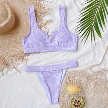 Load image into Gallery viewer, Modern Blue High Waist Bikini Push Up Swimwear Women Dragon Printed Bikini Set Retro Swimsuit Women's High Waist Bikini Swimsuits Twist Push Up Two Piece Bathing Suits Tummy Control Swimwear
