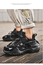 将图片加载到图库查看器，Mens Strong Casual Fashion Chunky Sneakers Height Increasing Spring Thick Sole Footwear Fashion High Quality Sneakers Slip on Walking Shoes High Top Casual Shoes For Men
