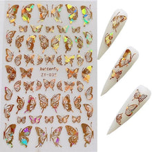 将图片加载到图库查看器，Gold 3D Nail Sticker Curve Stripe Lines Nails Stickers Gradient Adhesive Striping Tape Nail Foil Nail Art Stickers Decals Silver Strip Line Nail Decal Self-Adhesive 3D Wave Decal Decoration Metallic Curve Design Decoration for Women Girls

