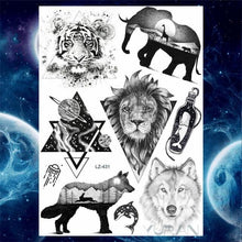 Load image into Gallery viewer, Luxury Colorful Flower Lavender Waterproof Temporary Tattoos Animals Arm Chest Tattoo Stickers Elegant Summer Style For Womens Mens
