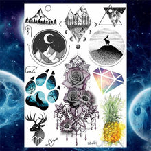 Load image into Gallery viewer, Luxury Colorful Flower Lavender Waterproof Temporary Tattoos Animals Arm Chest Tattoo Stickers Elegant Summer Style For Womens Mens
