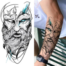 Load image into Gallery viewer, Realistic Full Arm Temporary Tattoos Sleeve Fake Tatoos Warrior Lion Tiger Flower Waterproof Tattoo Stickers For Womens Mens
