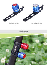 Load image into Gallery viewer, Bicycle Rear Light Bike Warning Lamp USB Charge Red White Light Color Safety Headlight Bike Tail Light Rechargeable Ultra Bright Bike Rear Light USB Rechargeable Bike LED Light
