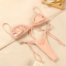 Load image into Gallery viewer, Halter Bikinis Swimsuit String Bikini Swimsuit for Women Triangle Tie Side Adjustable Swimsuit Bathing Suit 2 Piece Set New 2 Piece Swimwear High Cut Bikini Set Print Bandage Beachwear
