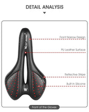 将图片加载到图库查看器，Bike Saddle Mountain Road Bike Seat PU Leather Gel Filled Cycling Cushion Comfortable Shockproof Bicycle Saddle Seat Cushion For Men Comfort Bike Saddle Anti-Slip Bicycle Saddle Waterproof Bicycle Seat For Mountain Bike Seat
