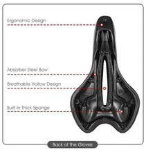 将图片加载到图库查看器，Bike Saddle Mountain Road Bike Seat PU Leather Gel Filled Cycling Cushion Comfortable Shockproof Bicycle Saddle Seat Cushion For Men Comfort Bike Saddle Anti-Slip Bicycle Saddle Waterproof Bicycle Seat For Mountain Bike Seat
