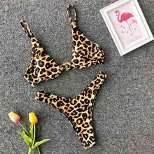 Load image into Gallery viewer, Underwired Bikini Female Swimsuit Women Swimwear Two-Piece V Shape Wire Bikini Set Bather Bathing Suit Women Micro Bikini Set Shiny Metallic 2 Piece Swimsuit Push Up Underwire Swimwear Bathing Suit
