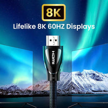 Load image into Gallery viewer, Black HDMI Cable 2.1 8K60Hz 4K120Hz HDMI Splitter HDR10 48Gbps Ultra High Speed 4K 120Hz Braided HDMI Cable Dynamic HDR Vision HDR 10 Compatible With UHD TV Gaming Console
