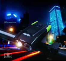 Load image into Gallery viewer, 4000mAh Bicycle Front Light Set USB Rechargeable Smart Headlight With Horn 800 Lumen LED Bicycle Light Set USB Rechargeable Super Bright  Bike Headlight
