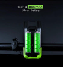 Load image into Gallery viewer, 4000mAh Bicycle Front Light Set USB Rechargeable Smart Headlight With Horn 800 Lumen LED Bicycle Light Set USB Rechargeable Super Bright  Bike Headlight
