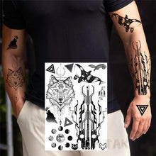 Load image into Gallery viewer, Realistic Black Temporary Small Big Tattoos Space Planets Animals Tatoos Waterproof  Face Hands Tattoos For Girls Mens
