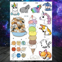 Load image into Gallery viewer, Realistic Black Temporary Small Big Tattoos Space Planets Animals Tatoos Waterproof  Face Hands Tattoos For Girls Mens

