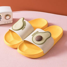 将图片加载到图库查看器，Women Men Summer Slippers Casual Sandals Beach Slides Fruits Avocado Flip Flops Non-Slip Soft Sole Bathroom Shoes Open Toe Soft Slippers Non-Slip Soft Shower Spa Bath Pool Gym House Sandals
