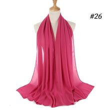 将图片加载到图库查看器，Winter Fashion Long Solid Color Soft Muslim Bubble Chiffon Hijab Scarf Shawls Hijab Elegant Scarf Wrap Lightweight Islamic Head Wear Escharpe Shawls Headband Wraps Lightweight Head Scarves Ladies Hijabs For  Women
