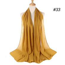 将图片加载到图库查看器，Winter Fashion Long Solid Color Soft Muslim Bubble Chiffon Hijab Scarf Shawls Hijab Elegant Scarf Wrap Lightweight Islamic Head Wear Escharpe Shawls Headband Wraps Lightweight Head Scarves Ladies Hijabs For  Women
