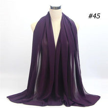 将图片加载到图库查看器，Winter Fashion Long Solid Color Soft Muslim Bubble Chiffon Hijab Scarf Shawls Hijab Elegant Scarf Wrap Lightweight Islamic Head Wear Escharpe Shawls Headband Wraps Lightweight Head Scarves Ladies Hijabs For  Women
