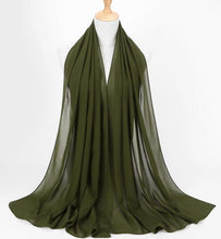 将图片加载到图库查看器，Winter Fashion Long Solid Color Soft Muslim Bubble Chiffon Hijab Scarf Shawls Hijab Elegant Scarf Wrap Lightweight Islamic Head Wear Escharpe Shawls Headband Wraps Lightweight Head Scarves Ladies Hijabs For  Women
