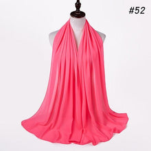 将图片加载到图库查看器，Winter Fashion Long Solid Color Soft Muslim Bubble Chiffon Hijab Scarf Shawls Hijab Elegant Scarf Wrap Lightweight Islamic Head Wear Escharpe Shawls Headband Wraps Lightweight Head Scarves Ladies Hijabs For  Women
